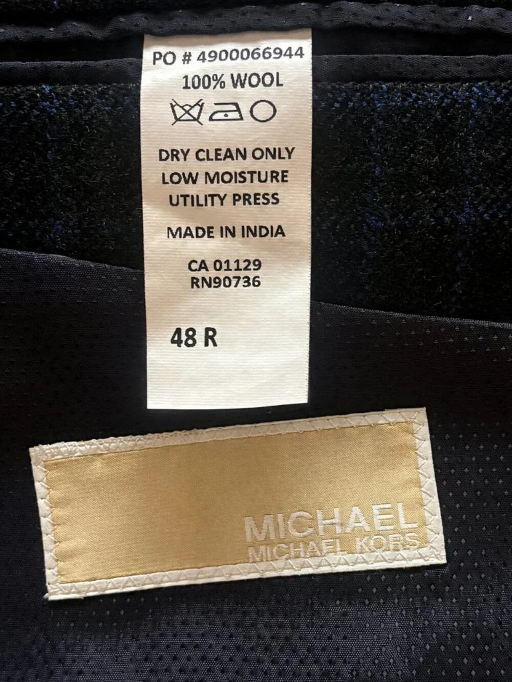 100% Wool Windowpane-Michael Kors Sport Coat/Blazer-Blue/Gray Sz 48R